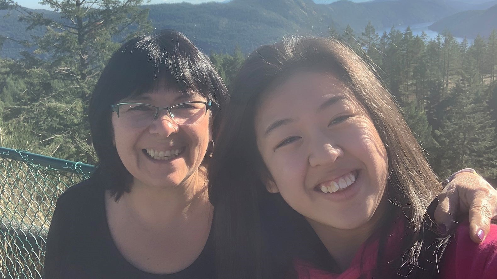 Host parent with international student.